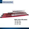 MichaelPro 3-Piece Aluminum Socket Organizer Rail Set- 1/4-inch, 3/8-Inch, and