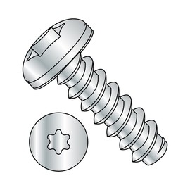Small Parts 0204BTP Steel Sheet Metal Screw, Zinc Plated, Pan Head, Star Drive, Type B, #2-32 Thread Size, 1/4" Length (Pack of 100)