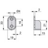 Emuca 7060825 Lateral Support for Oval Wardrobe Hanging Rod, Metallic