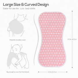 sleepyturtle 5 Pack Waterproof Baby Burp Cloths Extra Absorbent and Soft