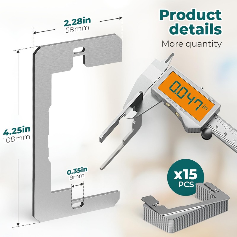 Wuno Shop Wall Plate Spacer,Metal Single Gang Device Leveler,Flush Fit