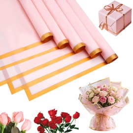 20 Sheets Bouquet Wrapping Paper, 58 x 58 cm, Waterproof Bouquet Paper, Wrapping Paper for Gift Wrapping, Art, Craft, Flowers, Wedding, Graduation Packaging, Pink