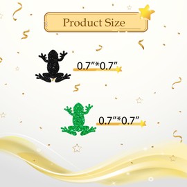 100pcs Frog Confetti, Black&Green Glitter Frog Table Confetti for Baby Shower, Reptile Animal Paper Scatters, Reptile Pet Themed Birthday/1st Birthday Party Table Decoration