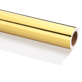 PATIKIL Metallic Wrapping Paper, 12 Inch x 400 Inch(32.8Ft) Foil Wrapping Paper Matte Gift Wrapping Paper Roll 120 GSM for Gift Christmas Wedding Birthday Women Men, Gold Tone