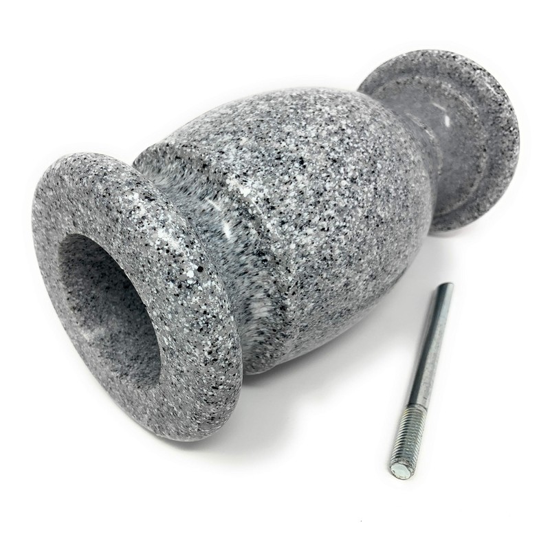 OPTIMUM Memorial Cemetery Flower Vase - Plastic (Light Grey Granite)