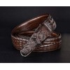 LX-SUNCX Men Belts Alligator Belt Cowhide Crocodile Print Belt Buckle