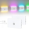 Yujncosm 2 Pack Motion Sensor Night Light, Rechargeable Stair Lights
