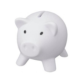 Piggy Bank PVC Soft Body Vibrant Colour Novelty Money Box with Lid Lightweight and Durable White