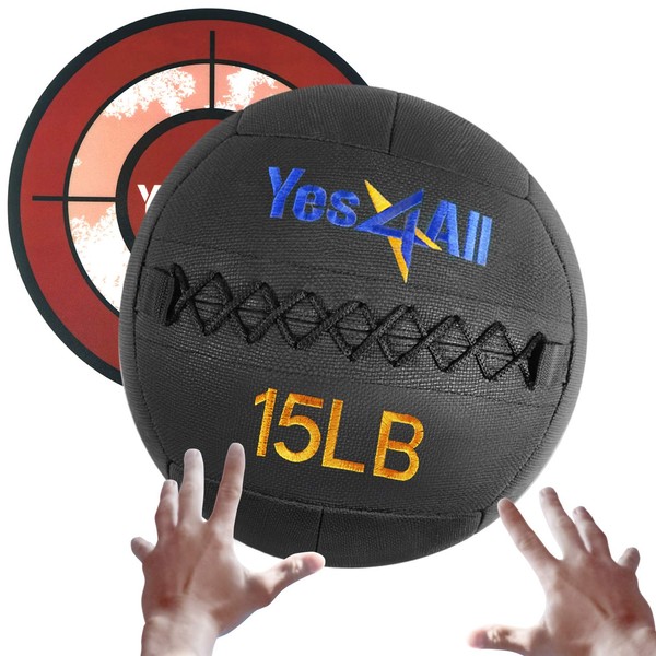 Yes4All Wall Ball - Soft Medicine Ball/Wall Medicine Ball for Full Body Dynamic Exercises