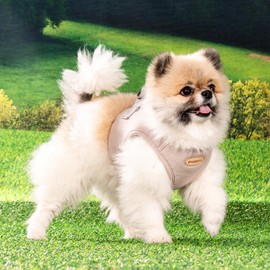 Puppia Eco Dog Vest Harness Eco-Friendly No Pull Comfort Harness for Small and Medium Dogs, Beige, Large