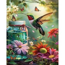 Arttoplus Hummingbird Paint by Numbers Kit for Adults Beginner-Hummingbird Paint by Number for Adults Canvas,DIY Oil Painting by Numbers for Adult for Gift Home Wall Decor(16x20inch)