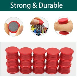ZDZBLX Fridge Magnets, 30 Pack Strong Magnet Small Magnets Whiteboard Magnets Heavy Duty Magnets Mini Round Magnets Fridge Magnets for Adults Magnets for Whiteboard, Crafts,Fridge,Notice Board (Red)