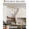 Audickic Brass Pendant Lights Kitchen Island 2 Pack, Farmhouse Gold