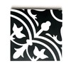 8 x 8 Flora Black White Reverso Porcelain Pattern Modern