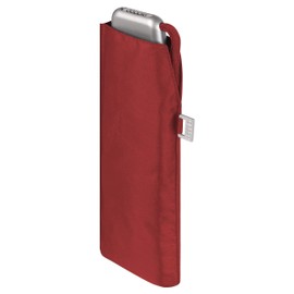 Doppler Carbon Steel Slim Plain Pocket Umbrella - Handy Format - Light as a Feather - 22 cm - Red