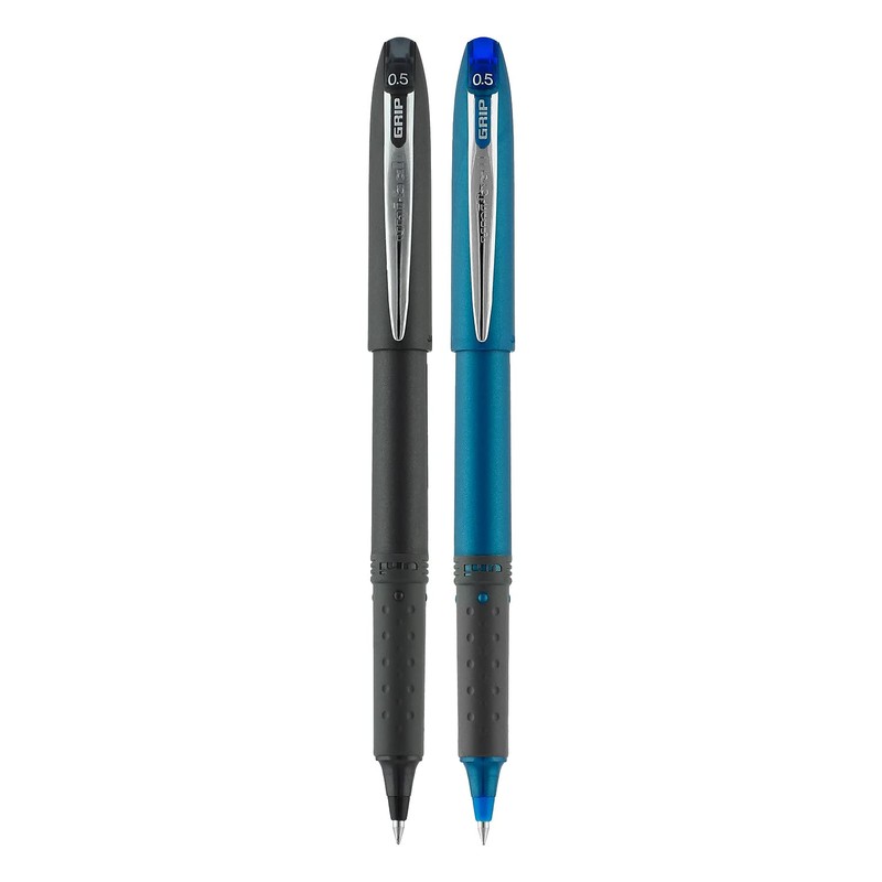 uni-ball 60705 Grip Roller Ball Pen Blue Ink Micro Dozen