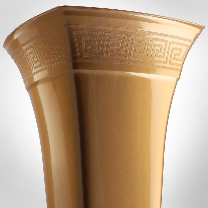 KADAX Grave Vase with Base, Plastic Cemetery Vase, Flower Vase