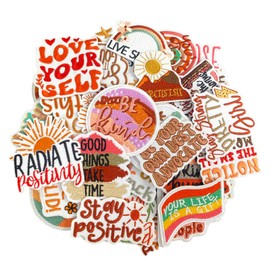 50Pcs Boho Iron on Patches for Girl, Embroidered Boho Hippie Style Inspirational Phrases Appliques for Clothes, Dresses, Hats, Socks, Jeans, DIY Accessories