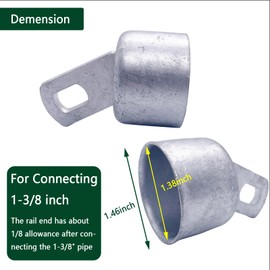 6pcs 1-3/8" Top Rail End, Chain Link Fence Rail End Cap, for 36mm OD Top Rail Pipe, Galvanized Steel.