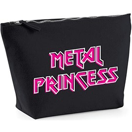 Hippowarehouse Metal Princess Rock Chick printed make up cosmetic wash bag 18x19x9cm