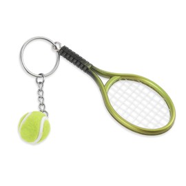 Xthrotsenk Tennis Keychain Mini Tennis Racket Keychain with Ball Key Ring, Tennis Ball Keychain Gift for Sport Lovers, Mini Metal Tennis keychains, Tennis Player Gifts for Tennis Lovers