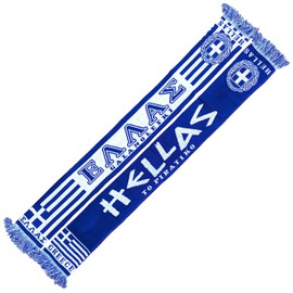 Generisch Greece Greece Hellas Scarf (Knitted Scarf) for World Cup, Euro 2024, Football Scarf, Cult Scarf, Souvenir Scarf, white, blue
