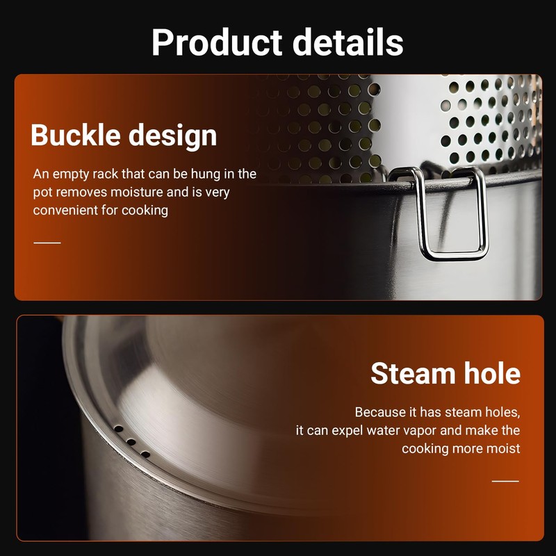 Asparagus Pot, Stainless Steel Asparagus Steamer Pot & Spaghetti Pasta