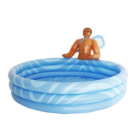 NPW Drinking Buddies Pool Boy Inflatable Pool with Pool Hunk - Durable & Fun Inflatable Pool Ring for Summer Pool Party, Bachelorette, Girls Night or Birthday (5.5 Ft Diameter)