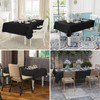 misaya Rectangle Waterproof Vinyl Table Cloth, Flannel Backed Tablecloth, Wipeable