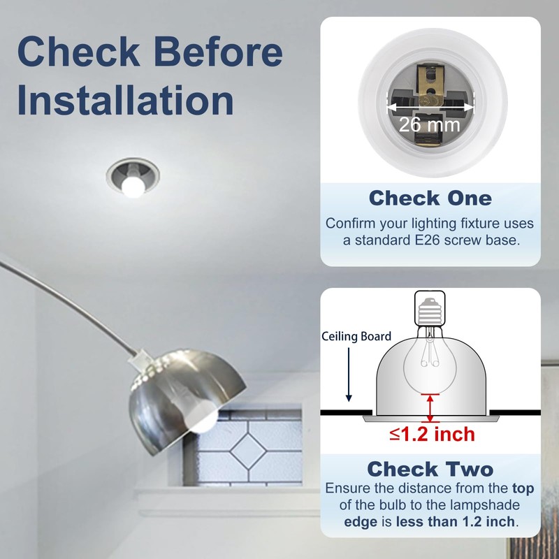 DiCUNO E26 3CM/1.2 Inch Socket Extender, E26 Lamp Bulb Socket