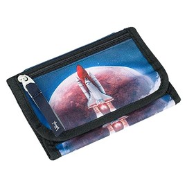 Baagl Children's Neck Pouch - Wallet for Boys - Purse, Mini Purse, Change Coin Purse, Space Shuttle, Classic