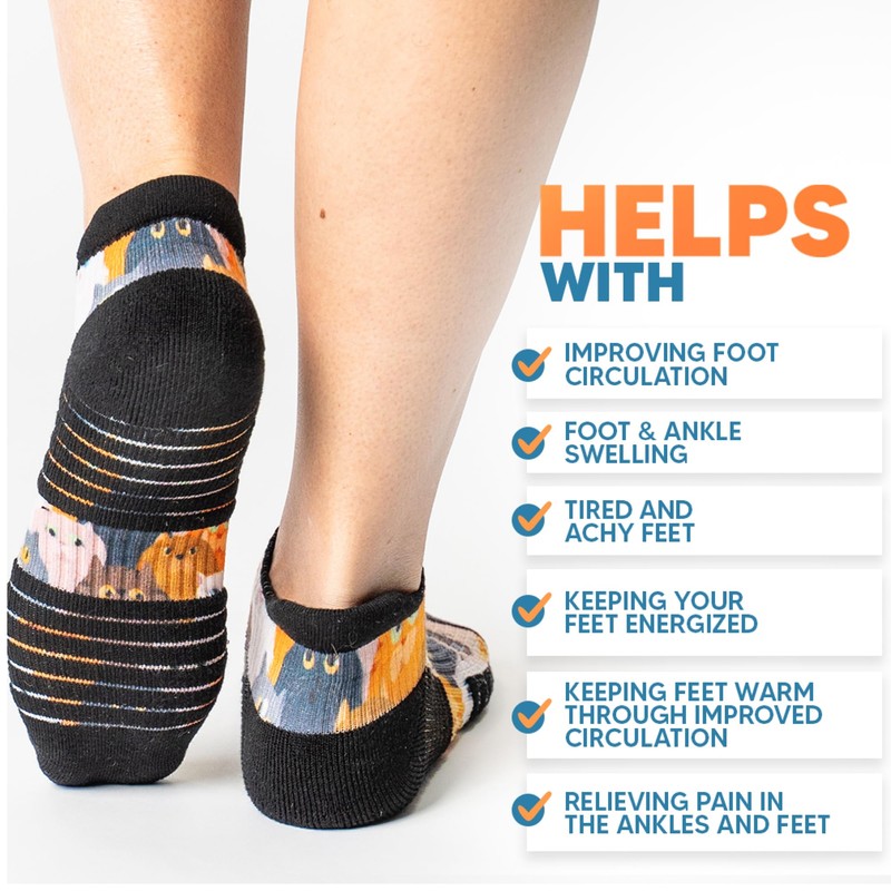 Viasox Ankle Compression Socks for Women & Men, 14 mmHg
