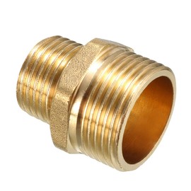 sourcing map Brass Pipe Fitting Reducing Hex Bushing 3/4 PT Male x 1/2 PT Male Adapter