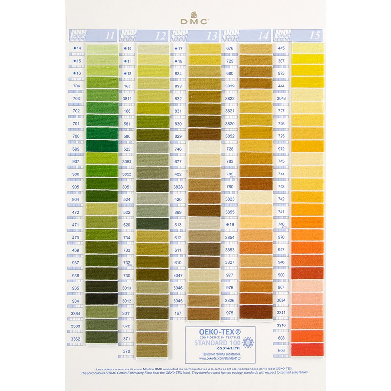DMC Embroidery Thread Color Swatch Book with Real Swatch W100B