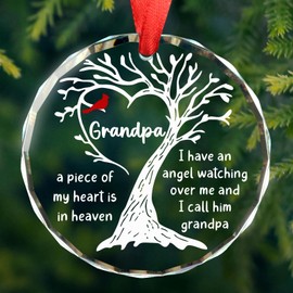 Memorial Gifts for Loss of Grandpa, Sympathy Gift for Loss of Grandpa Loved One, in Memory of Loved One Gifts, Bereavement Remembrance Memorial Gift for Men Glass Ornament