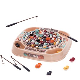 Fishing Game for Children Fish Fishing Game with 4 Children's Fishing and 45 Fish Electric Fishing Game with Music Board Games Montessori Educational Toy Children's Games Gift for Boys and Girls from