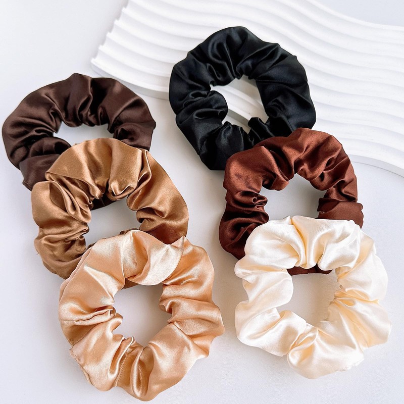 2 PCS Girl Scrunchie 100% Silk Hair Elastics Hair Elastics