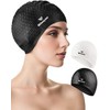 2 Pack Unisex Silicone Swim Cap for Women Men, Large