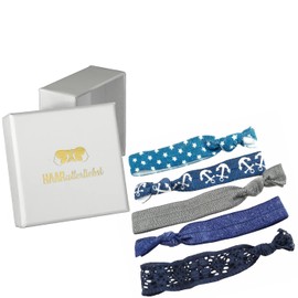 HAARallerliebst Elastic Hair Bobbles | Hair Friendly Bracelets | Wide Hair Bands (Pack of 5) | Quality Hair Band - Includes Box for Storage