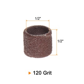 HARFINGTON 50pcs Sanding Drums 1/2 Inch Mini Sanding Sleeves 120 Grit Sanding Bands for Drum Sander Rotary Tools