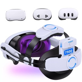 BEBONCOOL For Meta Oculus Quest 3/3s/Quest 2 VR Headset Elite Head Strap w/7500mAh Battery - Head Strap Without Battery