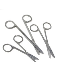 Set of 3 Suture Stitch Scissors 3.5", 4.5", 5.5" Premium Quality Stainless Steel with delicate hook- Perfect for Suture Removal, First Aid, EMS training and More