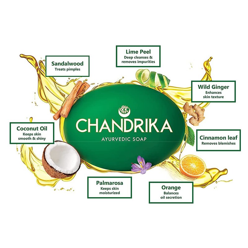 Chandrika Ayurvedic Soap 75g (Pack of 5)