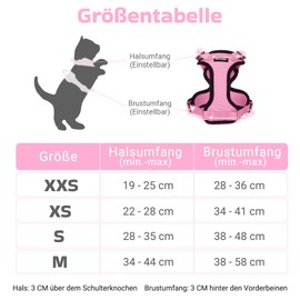 Dooradar Cat Harness with Lead, Escape Proof, Cat Lead with Harness for Cats, Medium, Reflective, Cat Harness, Large Cat, S, Pink