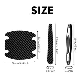 Cars Door Handle Protective Film,12PCS Scratch Protectors,Universal Reflective Car Doors Edge Guard Protectors,Carbon Fiber Auto Car Doors Edge Bump Protectors(4PCS Guards/8PCS Handle Protectors)