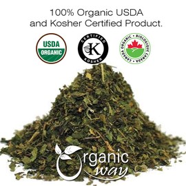 Organic Way Nettle Leaf Cut & Sifted (Urtica dioica) - European Wild-Harvest | Organic & Kosher Certified | Vegan, Non GMO & Gluten Free | USDA Certified | Origin - Albania (1/2 LBS/8 OZ)