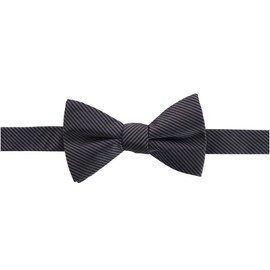 Trafalgar Men's Leyton Diagonal Lined Tone on Tone Silk Bow Tie, Graphite