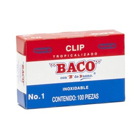 BACO Clip Tropicalizado # 1 Caja con 1000 clips tropizalizados sujetadores de hojasde alambre inoxidable gris plateado brillante sujetapapeles