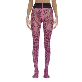 NUFIWI Vintage 60s Printed Funky Tights for Women Y2K Tie Dye Mesh Pantyhose Skinny Body Shaping Leggings Streetwear