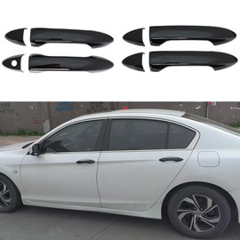 AOKIO Glossy Black Exterior Door Handle Cover Trim for Honda Accord Sedan Accessories 2013 2014 2015 2016 2017 Without Smart Keyhole